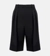 Saint Laurent Grain De Poudre Wool Bermuda Shorts In Black
