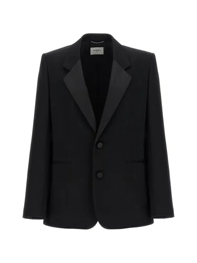 Saint Laurent Tuxedo Blazer Single Breasted Notch Lapel In Black