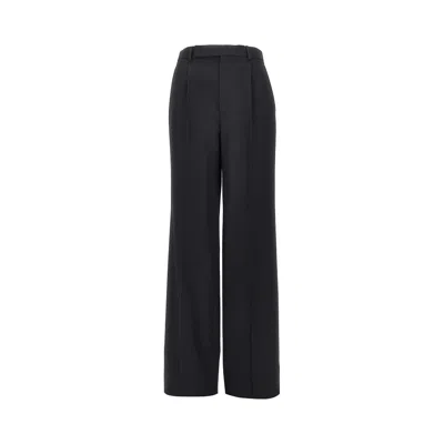 Saint Laurent Grain De Poudre Wool Pants In Black