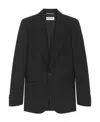 Saint Laurent Grain De Poudre Wool Single-breasted Blazer In Black
