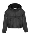 Saint Laurent Grain Hooded Leather Jacket In Black
