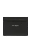 Saint Laurent Grain-leather Card Holder In Black
