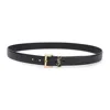 Saint Laurent Adjustable Belt Textured Gold-tone Buckle In Black