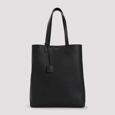 Saint Laurent Grained Leather Bold Shopping Bag In Black