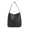 Saint Laurent Le 5a7 Black Calf Leather Shoulder Bag In Black