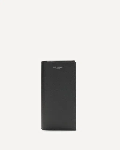 Saint Laurent Grained Leather Wallet In Black