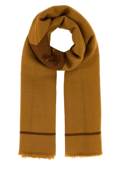 Saint Laurent Grand Carré Cassandre Scarf In Brown