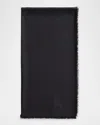Saint Laurent Grand Carre Jacquard Silk-wool Scarf In 1000 Black