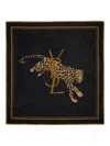 Saint Laurent Cassandre Large Square Scarf In Wool Twill In Black