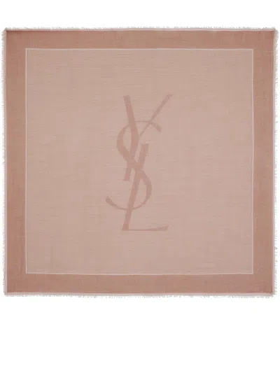 Saint Laurent Grand Carre Rayures Cassandre In Pink