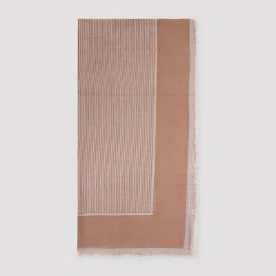 Saint Laurent Grand Cashmere & Silk Scarf - 135cm X 135cm In Brown