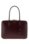 Saint Laurent Grape Leather Sac De Jour Handbag In Burgundy