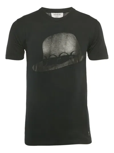 Pre-owned Saint Laurent Graphic Hat T-shirt In Black