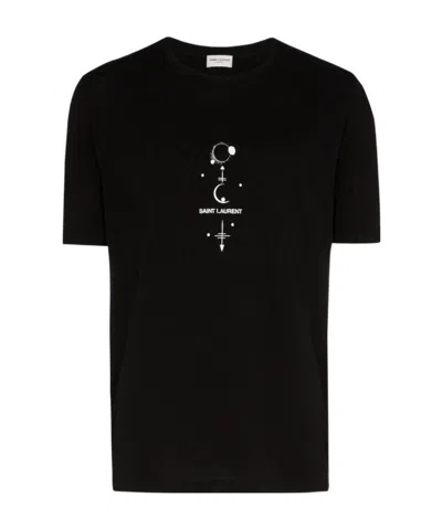 Saint Laurent Graphic Logo Print T-shirt In Black
