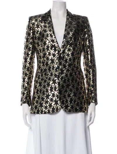 Pre-owned Saint Laurent Graphic Print Blazer In Gold