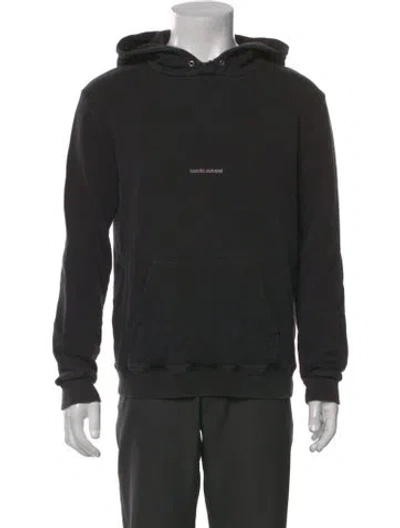 Pre-owned Saint Laurent Graphic Print Crew Neck Hoodie In Black