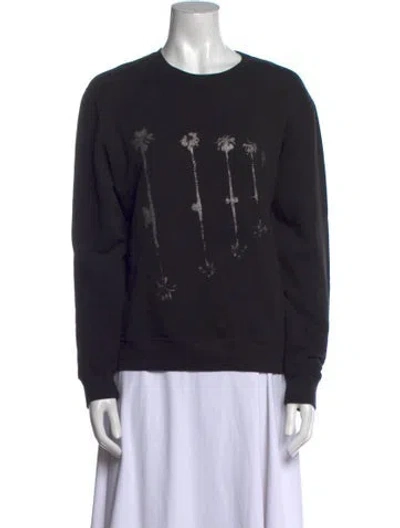 Pre-owned Saint Laurent Graphic Print Crew Neck Sweatshirt In Black