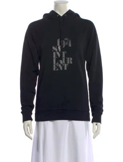 Pre-owned Saint Laurent Graphic Print Crew Neck Sweatshirt In Black