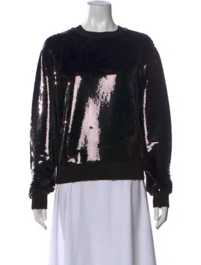 Pre-owned Saint Laurent Graphic Print Crew Neck Sweatshirt In Black