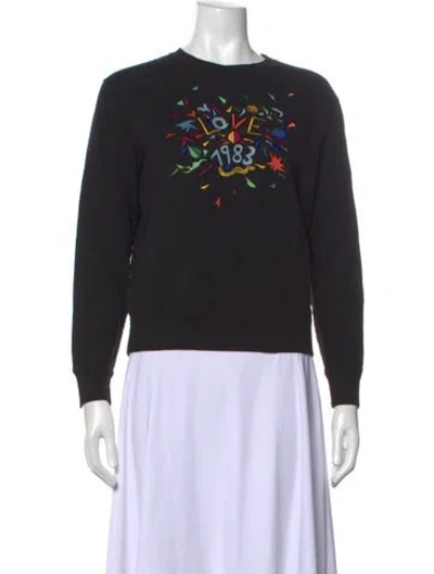 Pre-owned Saint Laurent Graphic Print Crew Neck Sweatshirt In Black