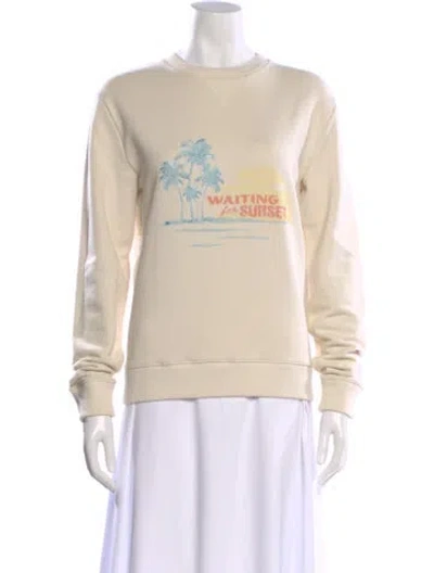 Pre-owned Saint Laurent Graphic Print Crew Neck Sweatshirt In Neutral