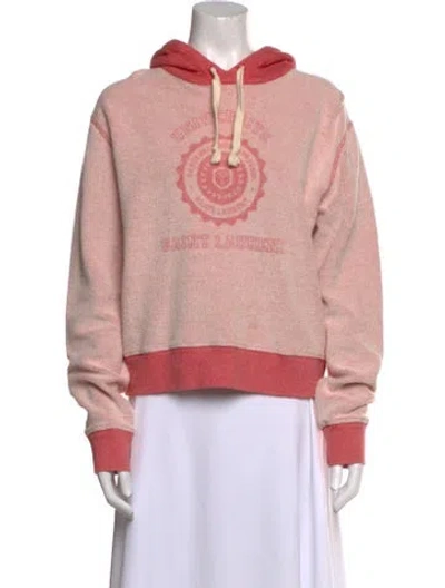 Pre-owned Saint Laurent Graphic Print Crew Neck Sweatshirt In Pink