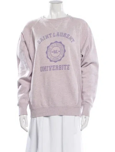 Pre-owned Saint Laurent Graphic Print Crew Neck Sweatshirt In Purple