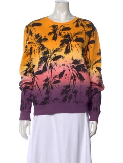 Pre-owned Saint Laurent Graphic Print Crew Neck Sweatshirt In Yellow