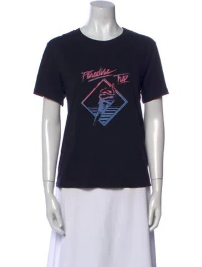 Pre-owned Saint Laurent Graphic Print Crew Neck T-shirt In Black