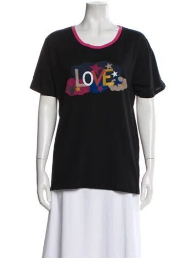 Pre-owned Saint Laurent Graphic Print Crew Neck T-shirt In Black