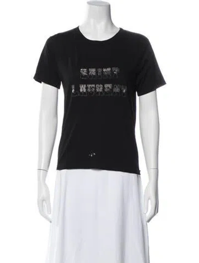 Pre-owned Saint Laurent Graphic Print Crew Neck T-shirt In Black