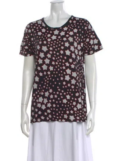 Pre-owned Saint Laurent Graphic Print Crew Neck T-shirt In Black
