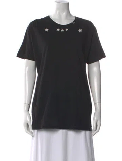 Pre-owned Saint Laurent Graphic Print Crew Neck T-shirt In Black