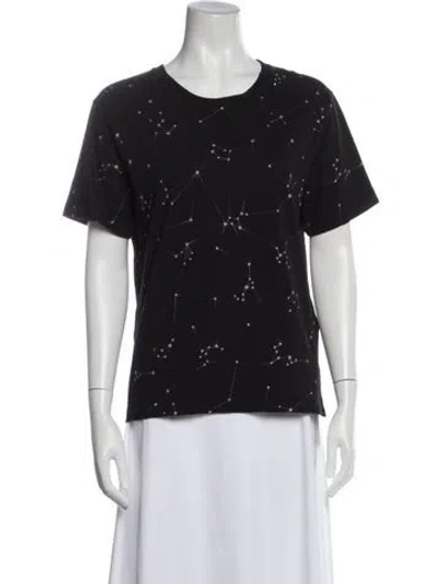 Pre-owned Saint Laurent Graphic Print Crew Neck T-shirt In Black