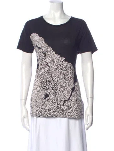 Pre-owned Saint Laurent Graphic Print Crew Neck T-shirt In Blue