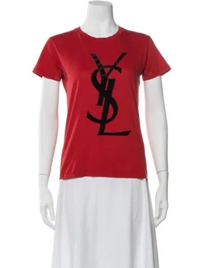 Pre-owned Saint Laurent Graphic Print Crew Neck T-shirt In Multi