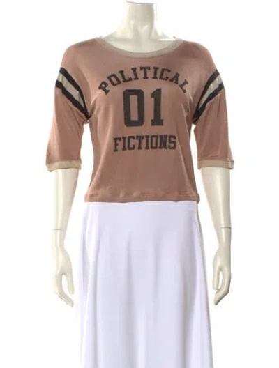 Pre-owned Saint Laurent Graphic Print Crew Neck T-shirt In Neutral