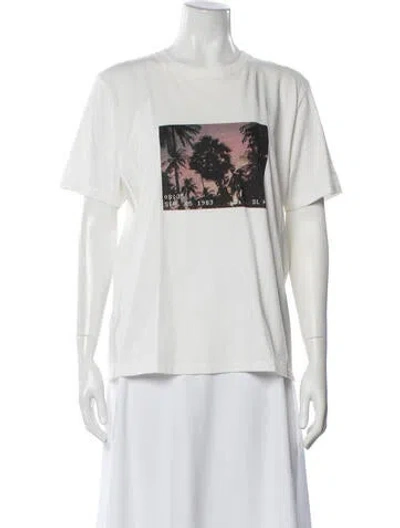 Pre-owned Saint Laurent Graphic Print Crew Neck T-shirt In Neutral