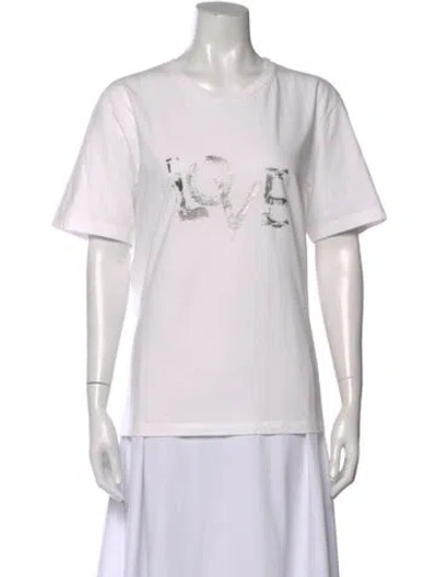 Pre-owned Saint Laurent Graphic Print Crew Neck T-shirt In White
