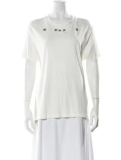 Pre-owned Saint Laurent Graphic Print Crew Neck T-shirt In White
