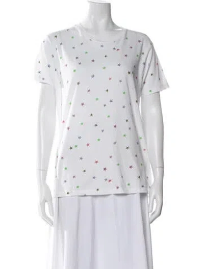 Pre-owned Saint Laurent Graphic Print Crew Neck T-shirt In White