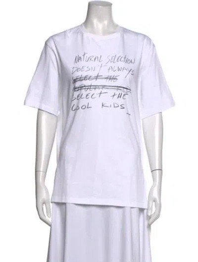 Pre-owned Saint Laurent Graphic Print Crew Neck T-shirt In White