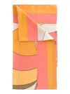 Saint Laurent Graphic Print Foulard In Multicolored Silk Woman In Multicolor