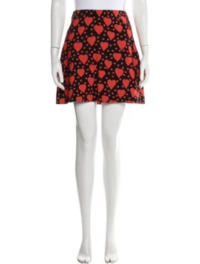 Pre-owned Saint Laurent Graphic Print Mini Skirt In White