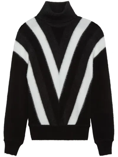 SAINT LAURENT GRAPHIC-PRINT WOOL JUMPER