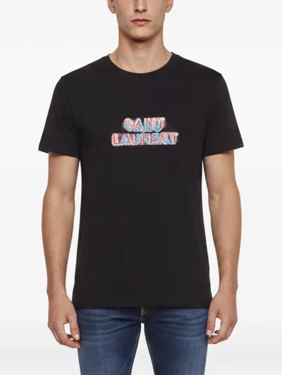 Pre-owned Saint Laurent Graphic-print T-shirt In Black
