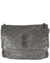 Saint Laurent Gray Calfskin Matelasse Medium Niki Chain Satchel (authentic  Pre-loved)