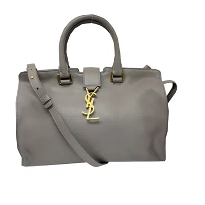 Pre-owned Saint Laurent Gray Leather Handbag Shoulder Bag ()