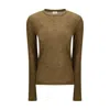 Saint Laurent Short-sleeved T-shirt In Cashmere And Silk In Green