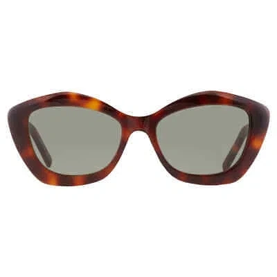 Pre-owned Saint Laurent Green Cat Eye Ladies Sunglasses Sl 68 003 54 Sl 68 003 54